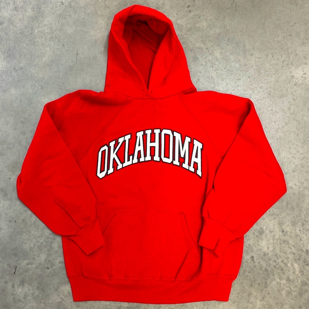 Vintage 80s/90s Oklahoma University Sooners Raglan College Hoodie MADE IN USA